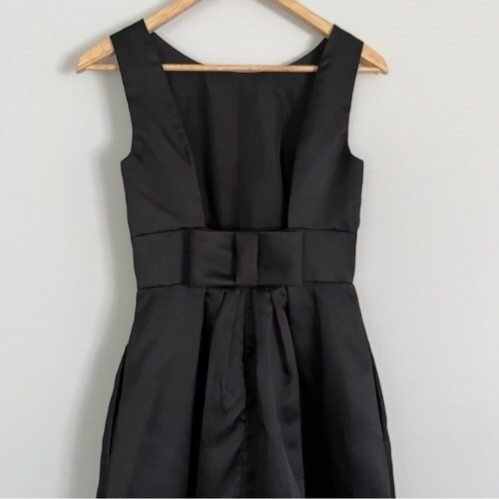 Alfred Sung Black Bridesmaid Cocktail Length Dress Style D660, Size 2 - Picture 5 of 13